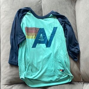 Kids Raglan Sleeve Shirt - Teal and Navy